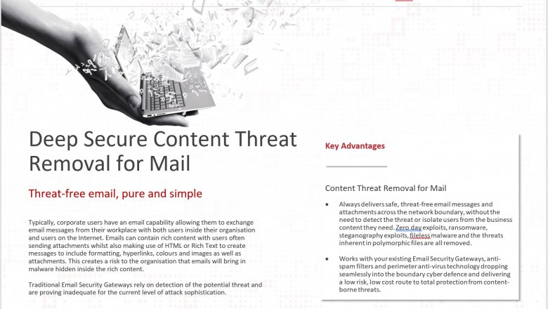 Content Threat Removal for Mail