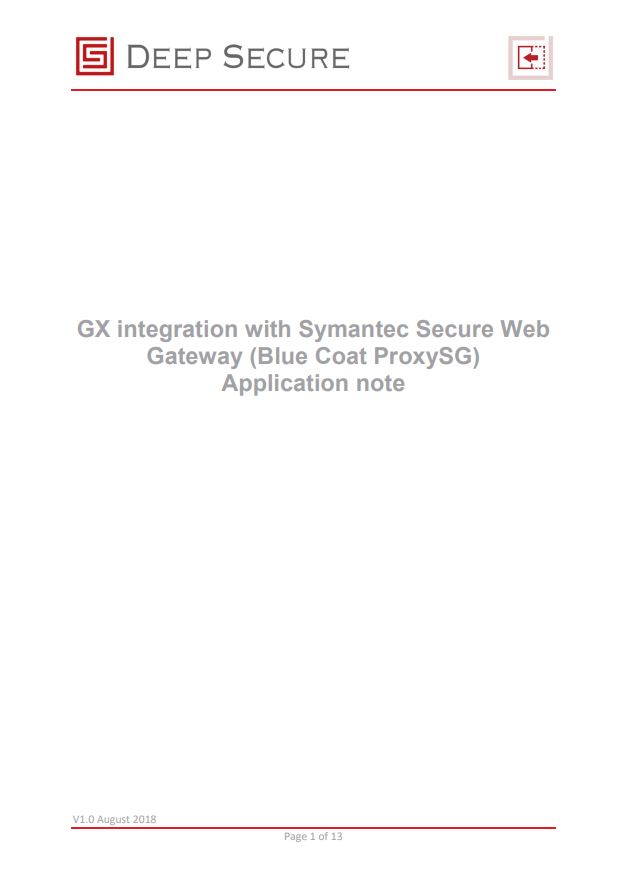 Integrating GX with a Symantec Secure Web Gateway (Blue Coat ProxySG)