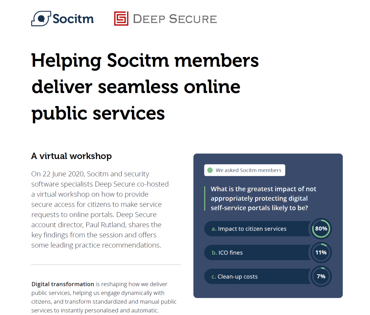 Helping Socitm members deliver seamless online public services